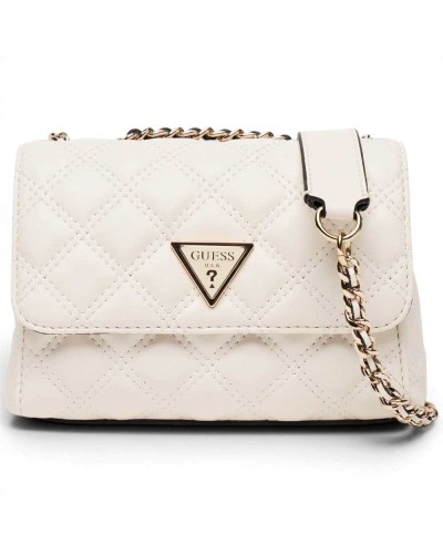 Guess Bolso Giully II Mini Convertible Flap Mujer Off White