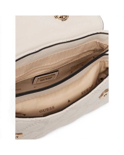 Guess Bolso Giully II Mini Convertible Flap Mujer Off White
