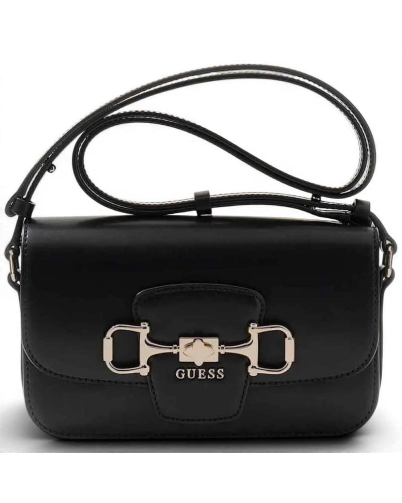 Guess Borsa Janie Convertible Crossbody Flap Donna Nero in