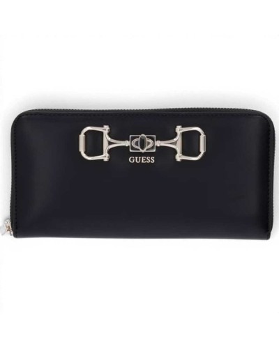 Guess Portafoglio Janie SLG Large Zip Around Donna Nero in