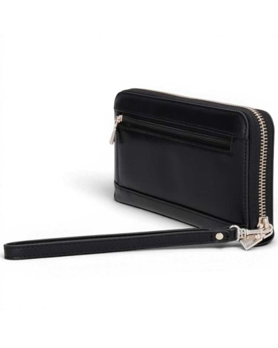 Guess Portafoglio Janie SLG Large Zip Around Donna Nero in