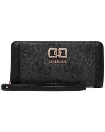 Guess Karnilla Logo SLG Large Zip Around Wallet Women Coal