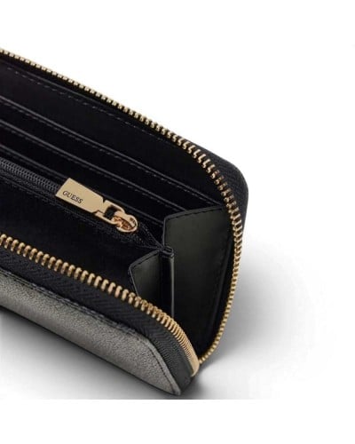Guess Cartera Laurel II SLG Medium Zip Around Mujer Coal