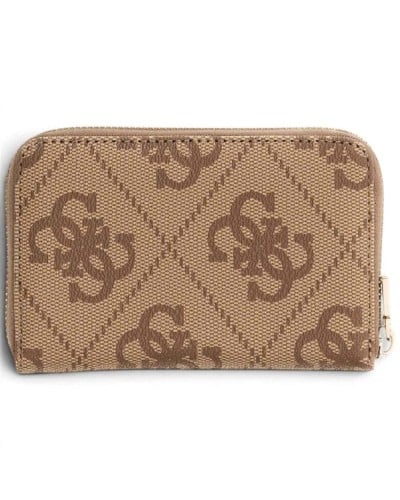 Guess Cartera Laurel II SLG Medium Zip Around Mujer Latte