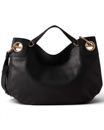 Borsa London M. con Tracolla BORBONESE Vitello Nabuk Nero - 91010262-0197-100