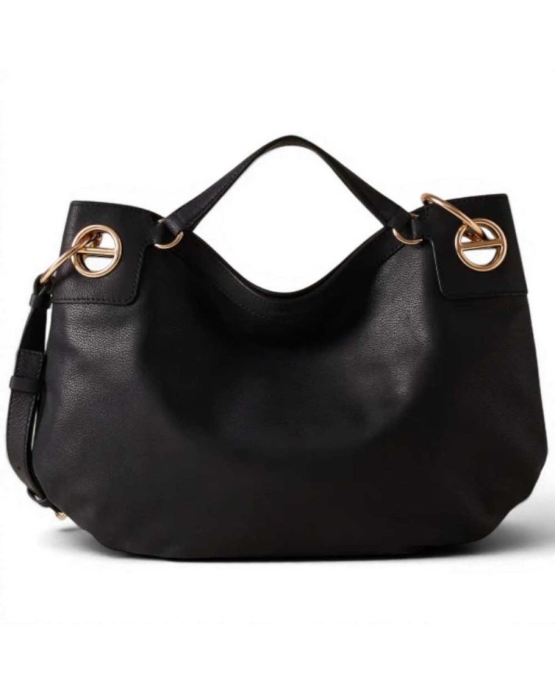 Bolso London M. con Bandolera BORBONESE Piel Nabuk Negro - 91010262-0197-100