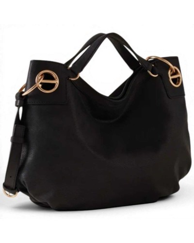 Bolso London M. con Bandolera BORBONESE Piel Nabuk Negro - 91010262-0197-100