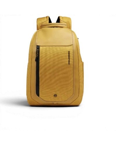 Piquadro Zaino Bagmotic Unisex Giallo in Pelle e Tessuto con Porta PC 15.6'' e iPad