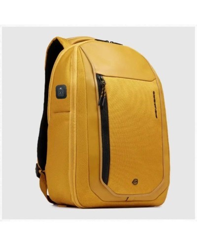 Piquadro Zaino Bagmotic Unisex Giallo in Pelle e Tessuto con Porta PC 15.6'' e iPad