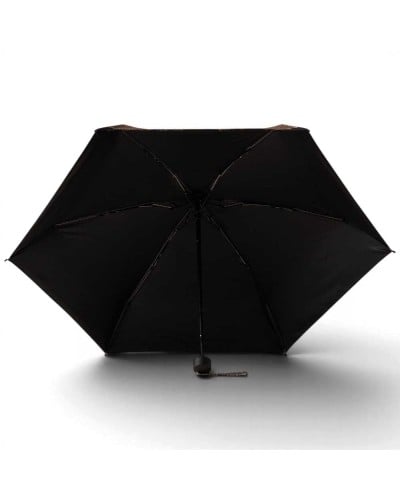 Borbonese Super Mini Umbrella Women Nero / OP Naturale in Printed Polyester OP Print Ultra-Compact Folding