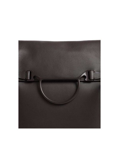 Borbonese Shopper L. Damen Cacao / Caffè aus Pashmina Leder und Veloursleder mit Griffen