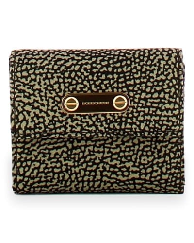 Borbonese Small Flap Wallet Women Catrame in Recycled Fabric OP Print with Zip