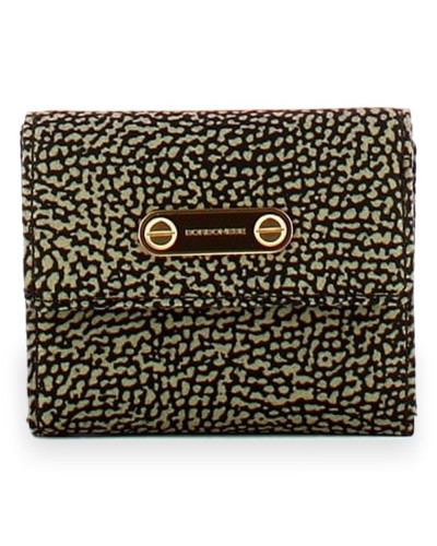 Borbonese Small Flap Wallet Women Catrame in Recycled Fabric OP Print with Zip