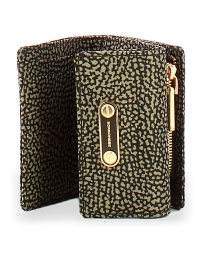Borbonese Small Flap Wallet Women Catrame in Recycled Fabric OP Print with Zip