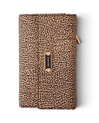 Borbonese Cartera Medium con Solapa Mujer OP Naturale en Tejido Reciclado Estampado OP con Cremallera