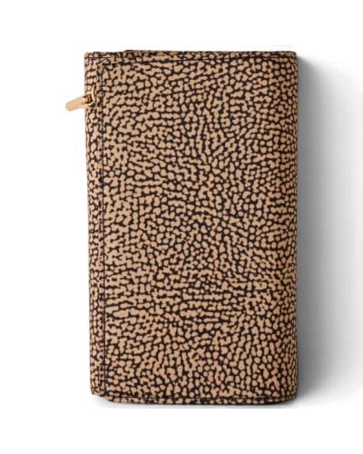 Borbonese Cartera Medium con Solapa Mujer OP Naturale en Tejido Reciclado Estampado OP con Cremallera