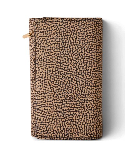 Borbonese Cartera Medium con Solapa Mujer OP Naturale en Tejido Reciclado Estampado OP con Cremallera