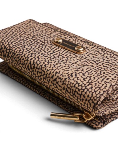 Borbonese Cartera Medium con Solapa Mujer OP Naturale en Tejido Reciclado Estampado OP con Cremallera