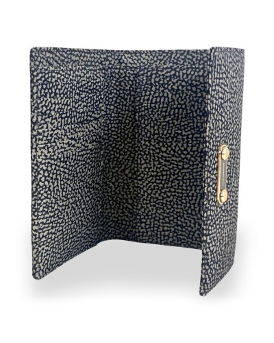 Borbonese Cartera Medium con Solapa Mujer Catrame en Tejido Reciclado Estampado OP con Cremallera