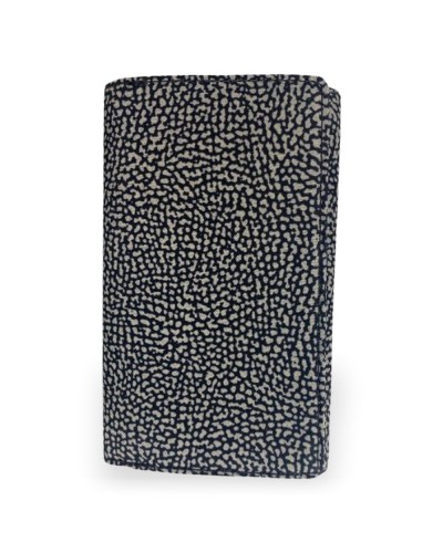 Borbonese Cartera Medium con Solapa Mujer Catrame en Tejido Reciclado Estampado OP con Cremallera