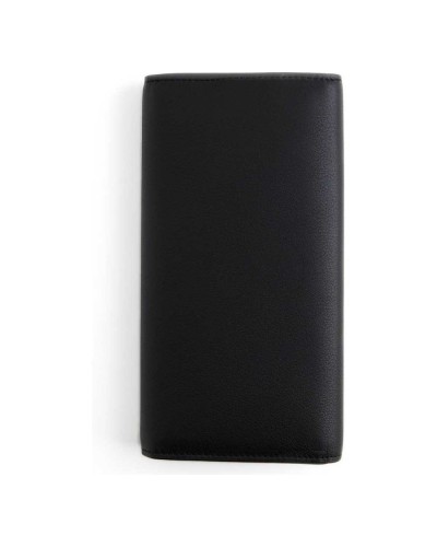 Borbonese Cartera Large con Solapa Mujer Nero en Piel Pashmina con Botón