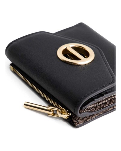 Borbonese Cartera Small con Monedero Exterior Mujer Nero en Piel Pashmina