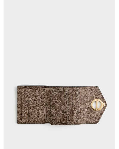 Borbonese Cartera Small con Monedero Exterior Mujer Cacao en Piel Pashmina
