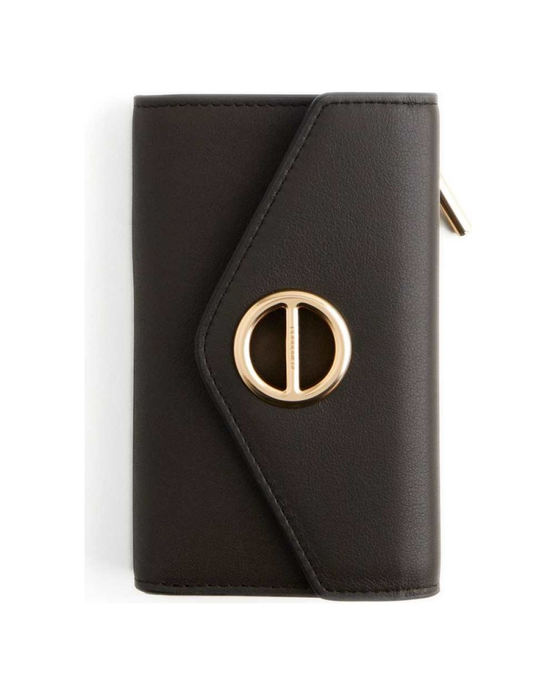 Borbonese Cartera Medium con Solapa Mujer Cacao en Piel Pashmina con Cremallera