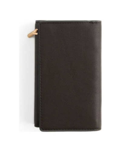 Borbonese Cartera Medium con Solapa Mujer Cacao en Piel Pashmina con Cremallera