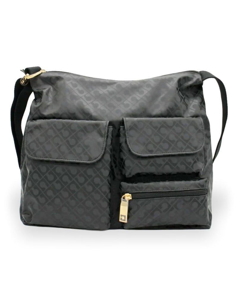 Gherardini Umhängetasche Pocket Satchel Damen Excalibur aus Softy-Gewebe mit Metalldetails