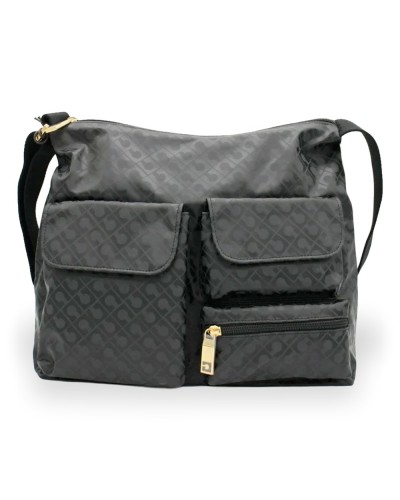 Gherardini Umhängetasche Pocket Satchel Damen Excalibur aus Softy-Gewebe mit Metalldetails