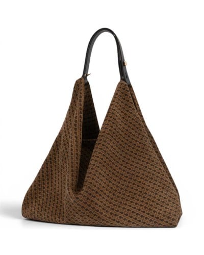 Gherardini Schultertasche Amazzonia Damen Toffee aus Veloursleder mit Monogramm