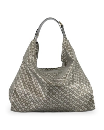 Gherardini Hobo-Tasche Amazzonia Damen Dunkelsilber aus Softy-Gewebe