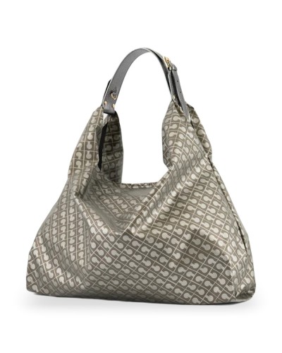 Gherardini Hobo-Tasche Amazzonia Damen Dunkelsilber aus Softy-Gewebe