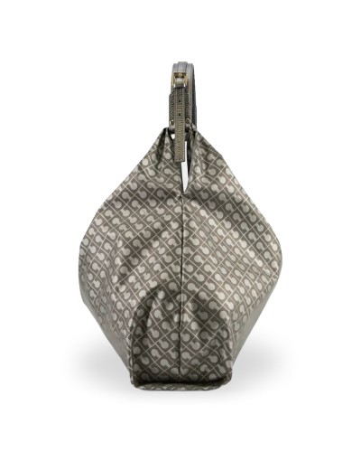 Gherardini Hobo-Tasche Amazzonia Damen Dunkelsilber aus Softy-Gewebe