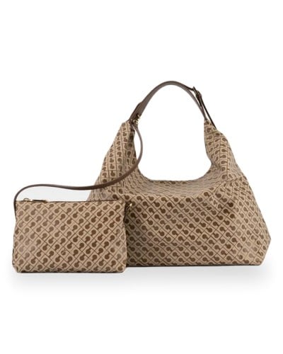 Gherardini Hobo-Tasche Amazzonia Damen Tabak/Butter aus Softy-Gewebe