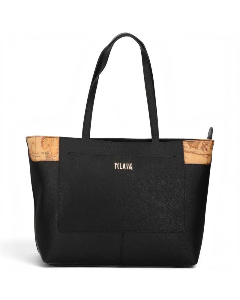 Alviero Martini 1° Classe Large Shopping Bag Female Black in Coated Fabric