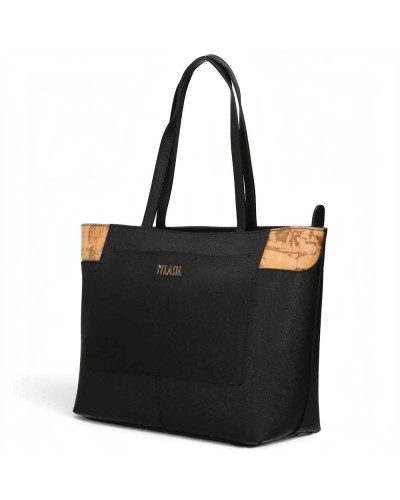 Alviero Martini 1° Classe Large Shopping Bag Female Black in Coated Fabric