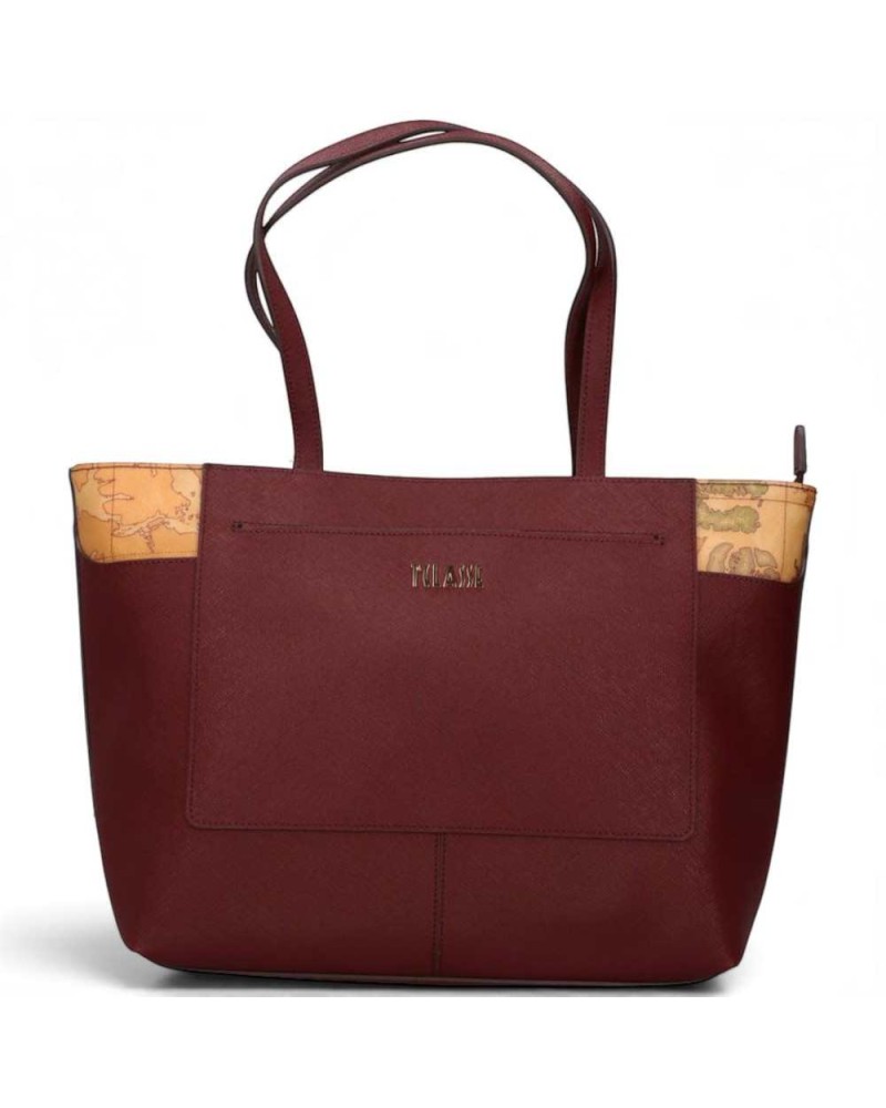 Alviero Martini 1° Classe Large Shopping Bag Female Burgundy in Coated Fabric