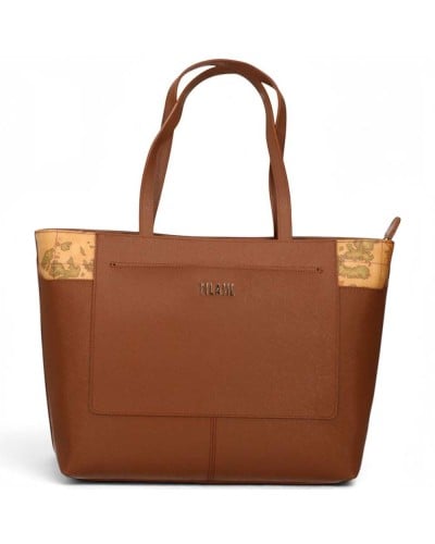Alviero Martini 1° Classe Large Shopping Bag Female Chestnut in Coated Fabric