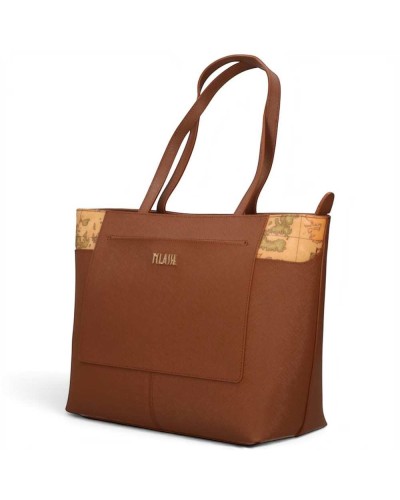 Alviero Martini 1° Classe Large Shopping Bag Female Chestnut in Coated Fabric