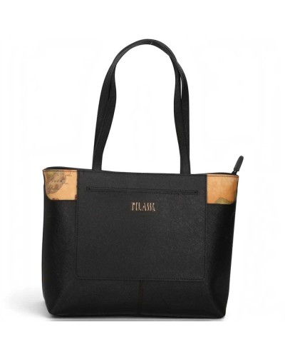 Alviero Martini 1° Classe Medium Shopping Bag Female Black in Coated Fabric