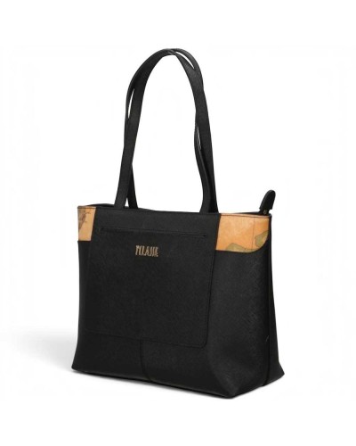 Alviero Martini 1° Classe Medium Shopping Bag Female Black in Coated Fabric