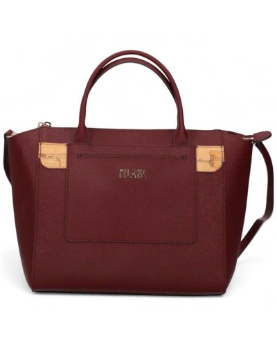 Alviero Martini 1° Classe Hand Bag with Detachable Strap Female Burgundy in Coated Fabric