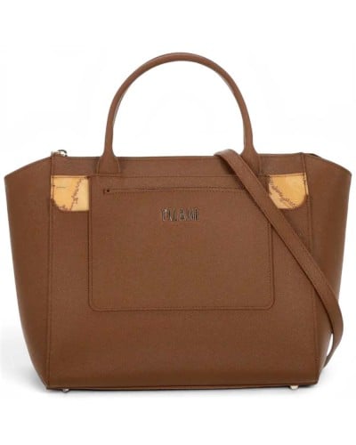 Alviero Martini 1° Classe Hand Bag with Detachable Strap Female Chestnut in Coated Fabric