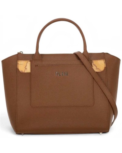 Alviero Martini 1° Classe Hand Bag with Detachable Strap Female Chestnut in Coated Fabric