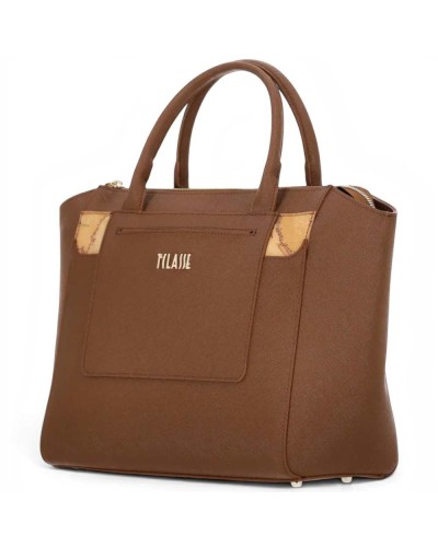 Alviero Martini 1° Classe Hand Bag with Detachable Strap Female Chestnut in Coated Fabric