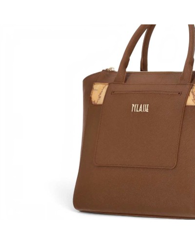 Alviero Martini 1° Classe Hand Bag with Detachable Strap Female Chestnut in Coated Fabric