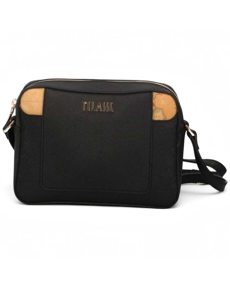 Alviero Martini 1° Classe Small Reporter Bag Female Black in Coated Fabric