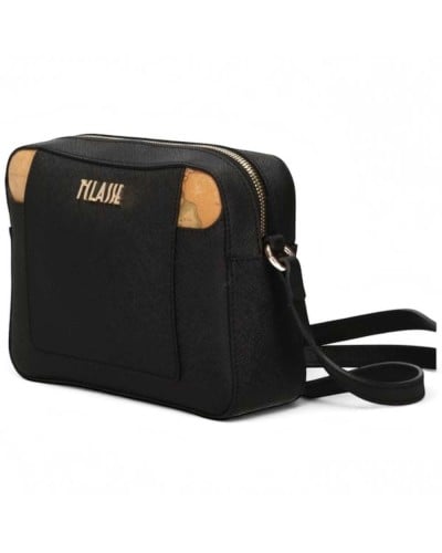 Alviero Martini 1° Classe Small Reporter Bag Female Black in Coated Fabric